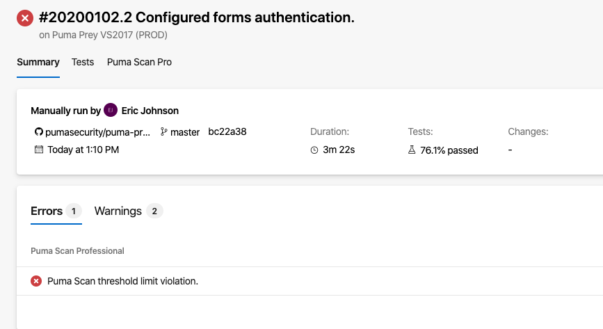 Failing Security Requirements