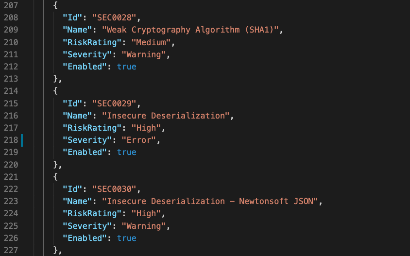 Configure Per Rule Severity