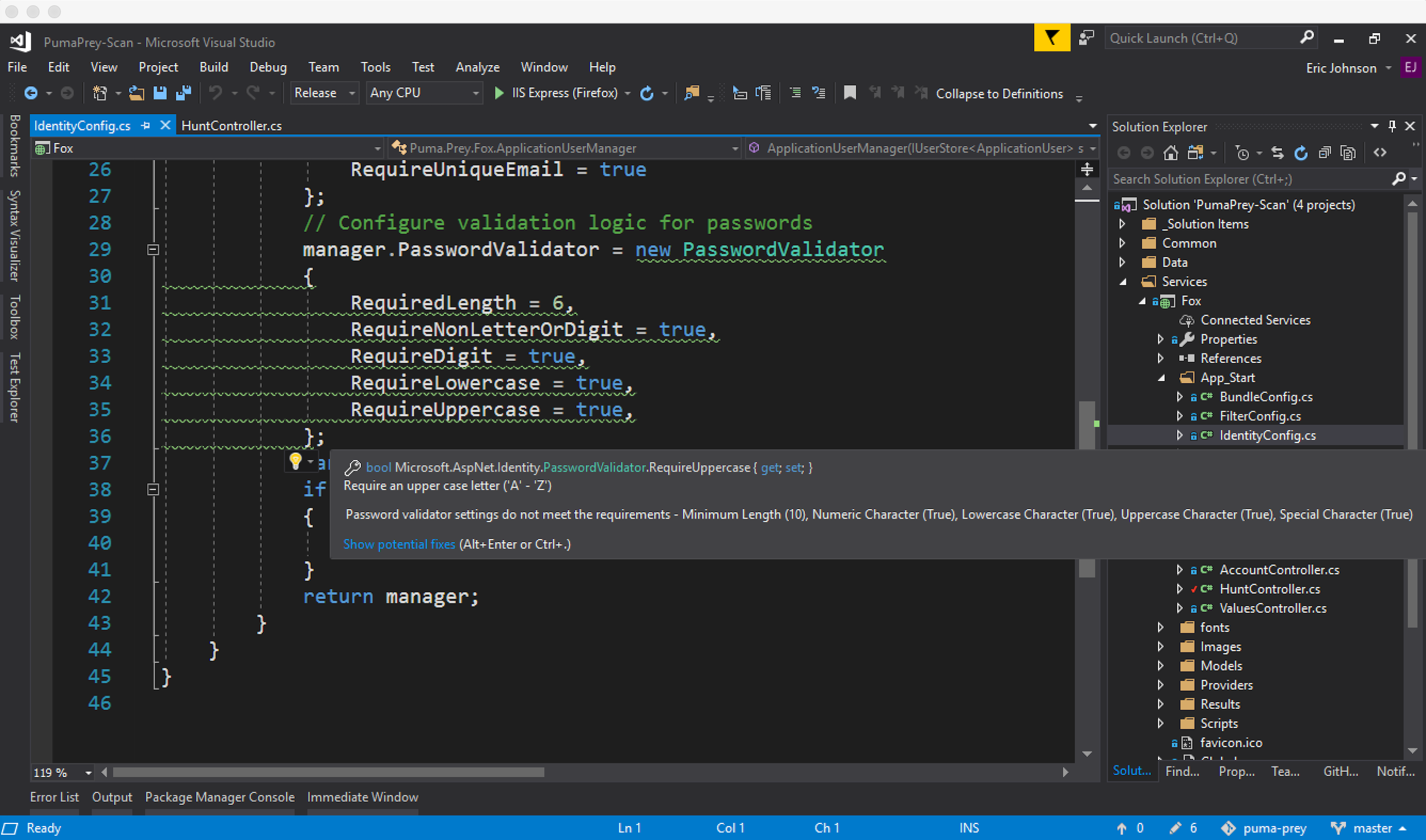 Watch Visual Studio identify vulnerabilities