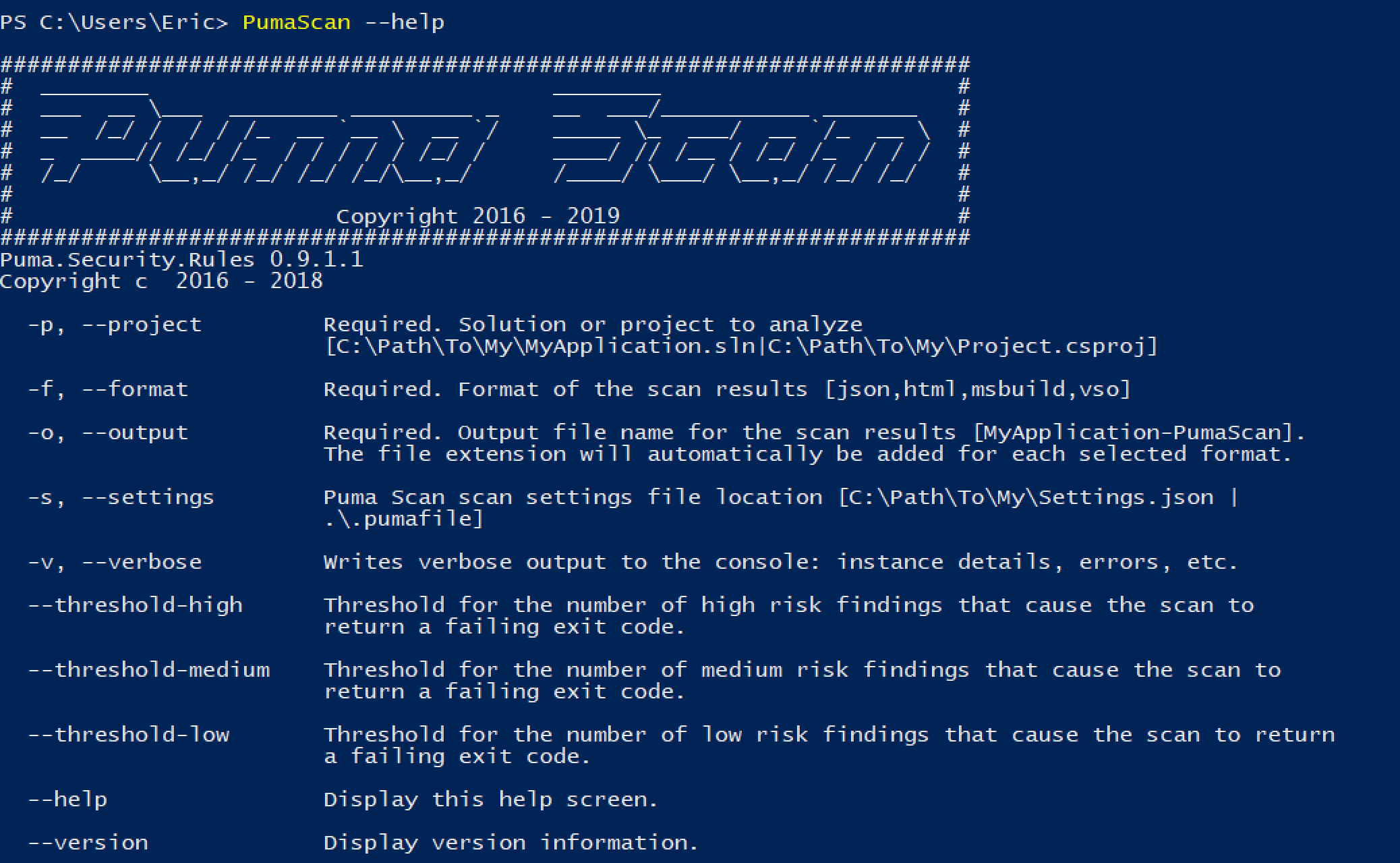 Viewing the Command Line Options